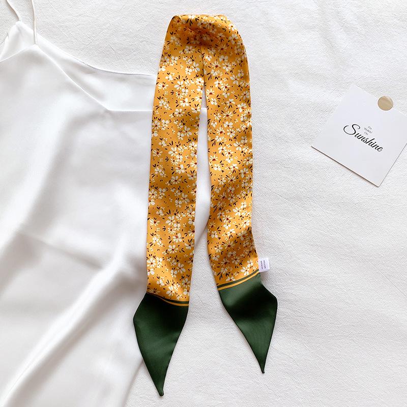 

Модный весенне-осенний новый летний маленький цветочный модный декоративный шарф тонкий длинный стример повязка на голову галстук шарф 6*100cm