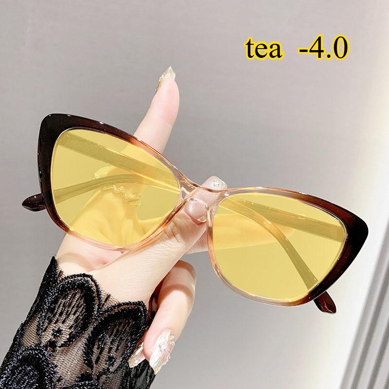 

Fashion Night Vision Glasses Men Women Trendy Cat Eye Yellow Lens Myopia Glasses Vintage Near Sight Eyeglasses For Driving