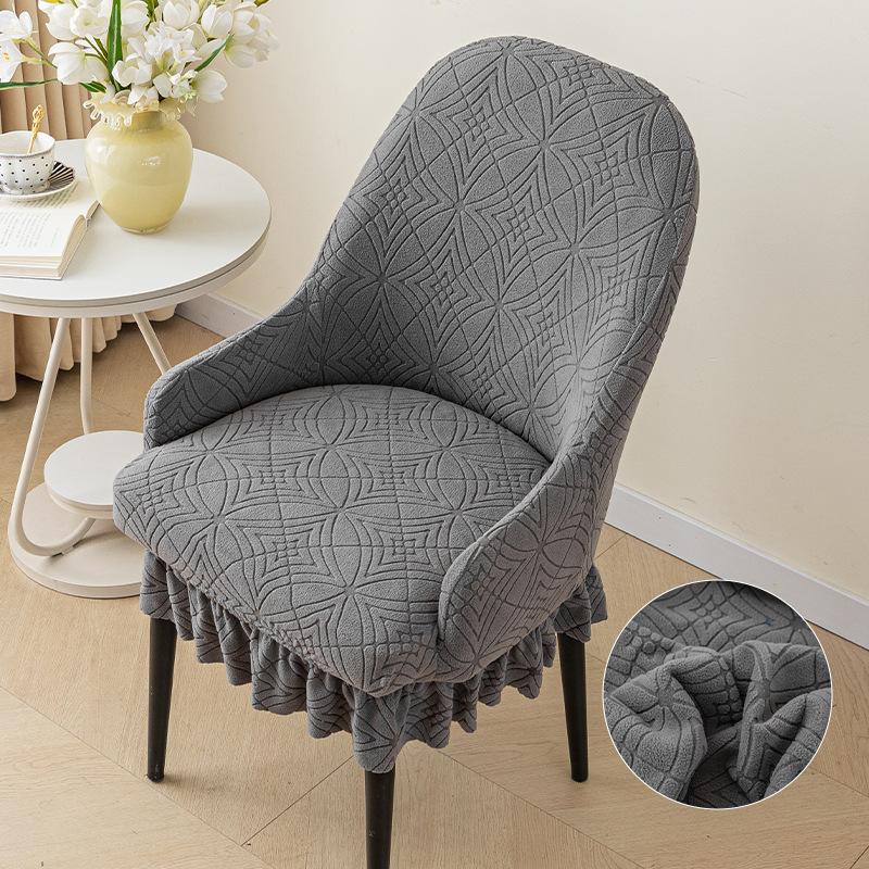 Capa de Cadeira Jacquard Curva Espessa com Apoios de Braço Capa de Cadeira Doméstica Elástica Capa de Cadeira Universal com Saia Capa de Cadeira à Prova de Pó