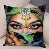 Beautiful Lady Pillow Case Decor Colorful Masked Woman Pillowcase Super Soft Plush Cushion Cover for Sofa Home Car Xcm