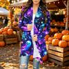 Damen Trendy Halloween-Print Langarm-Strickjacke Pullover für Lässige Herbstmode
