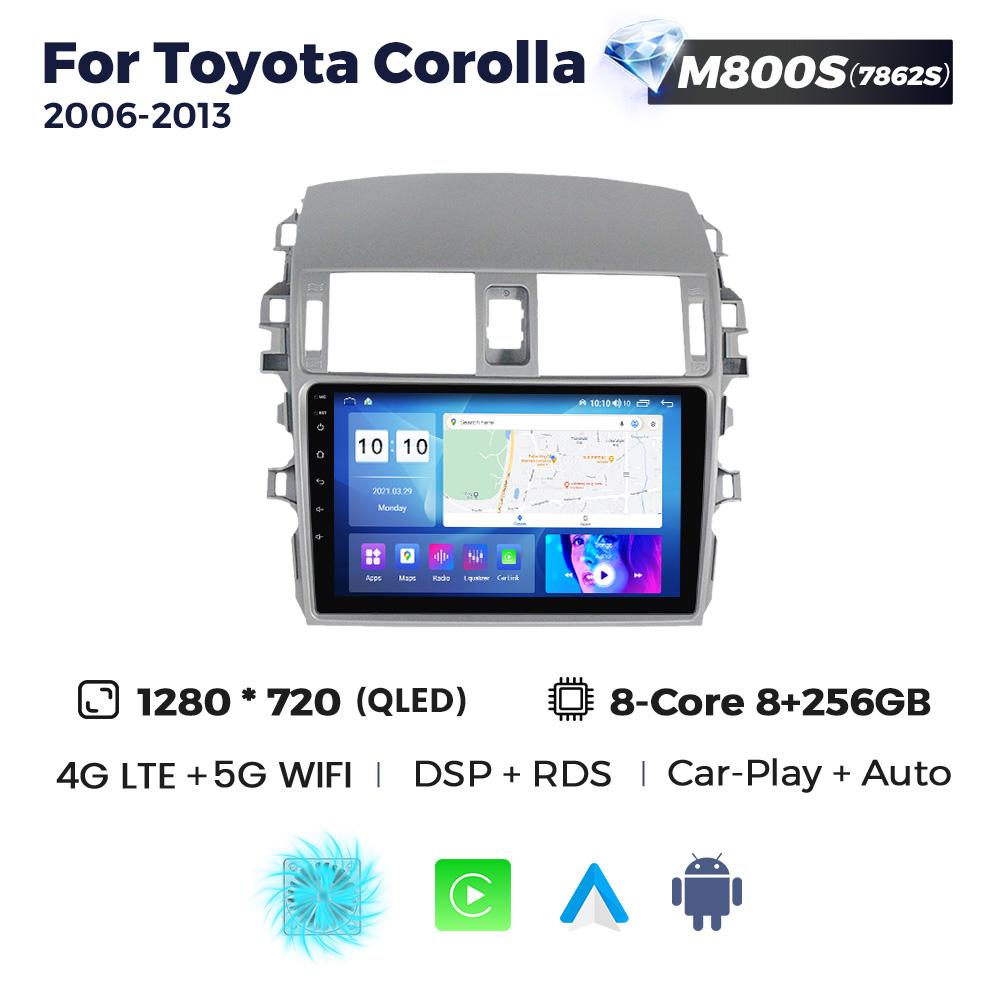 Navifly 8-Core 8+256GB Android Car Radio Multimedia Player For Toyota Corolla 2006-2013 GPS Stereo Wireless Carplay Auto DSP RDS