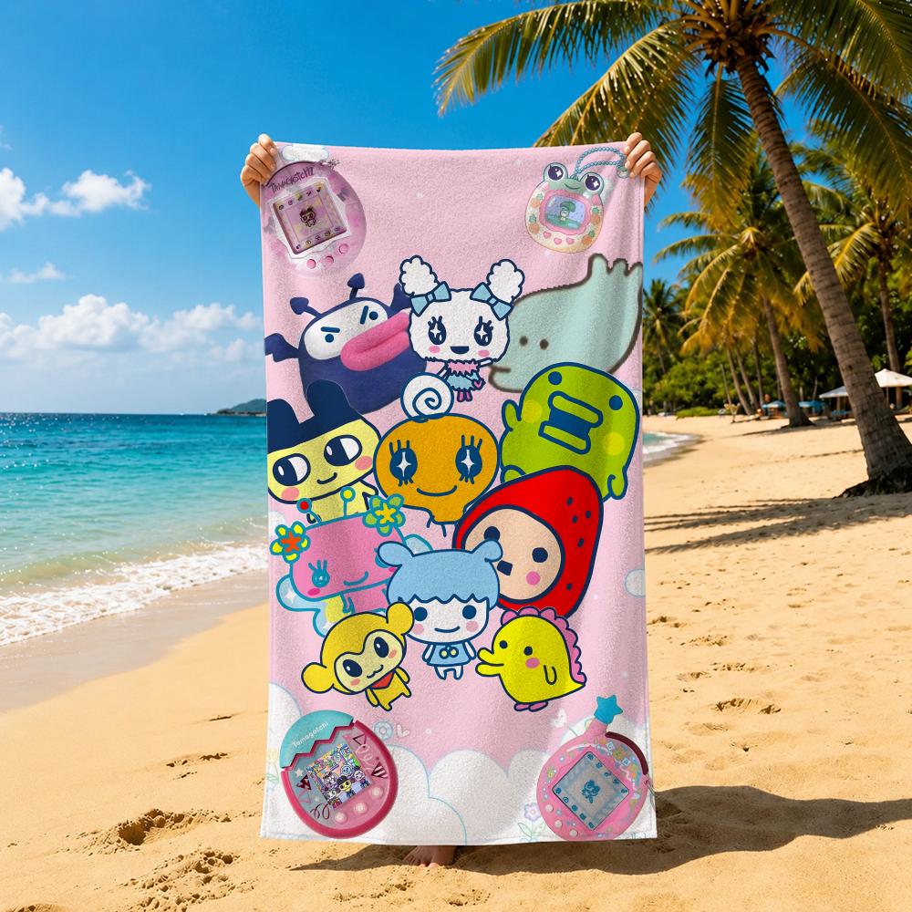 Toy Tamagotchi Towel Towel Soft Pool Gift For Travel Gym Shower Cool Camping Quick Dry Sports  Large Beach Towel