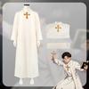 Medieval Priest Cosplay Costume With Polyester Fabric For Halloween Role Play
