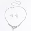 3PC Women's Fashion Copper Inlaid Diamond Claw Chain Geometric Necklace Earring Set Suitable for Wedding, Party, Festival Gifts