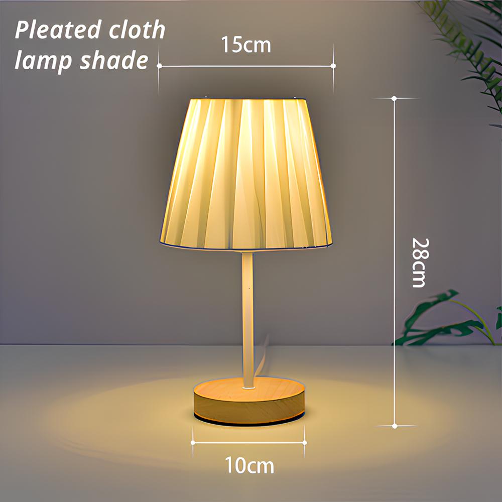 Lampada da comodino decorativa da tavolo in legno massello nordico, semplice e creativa, con telecomando, piccola luce notturna a risparmio energetico a LED