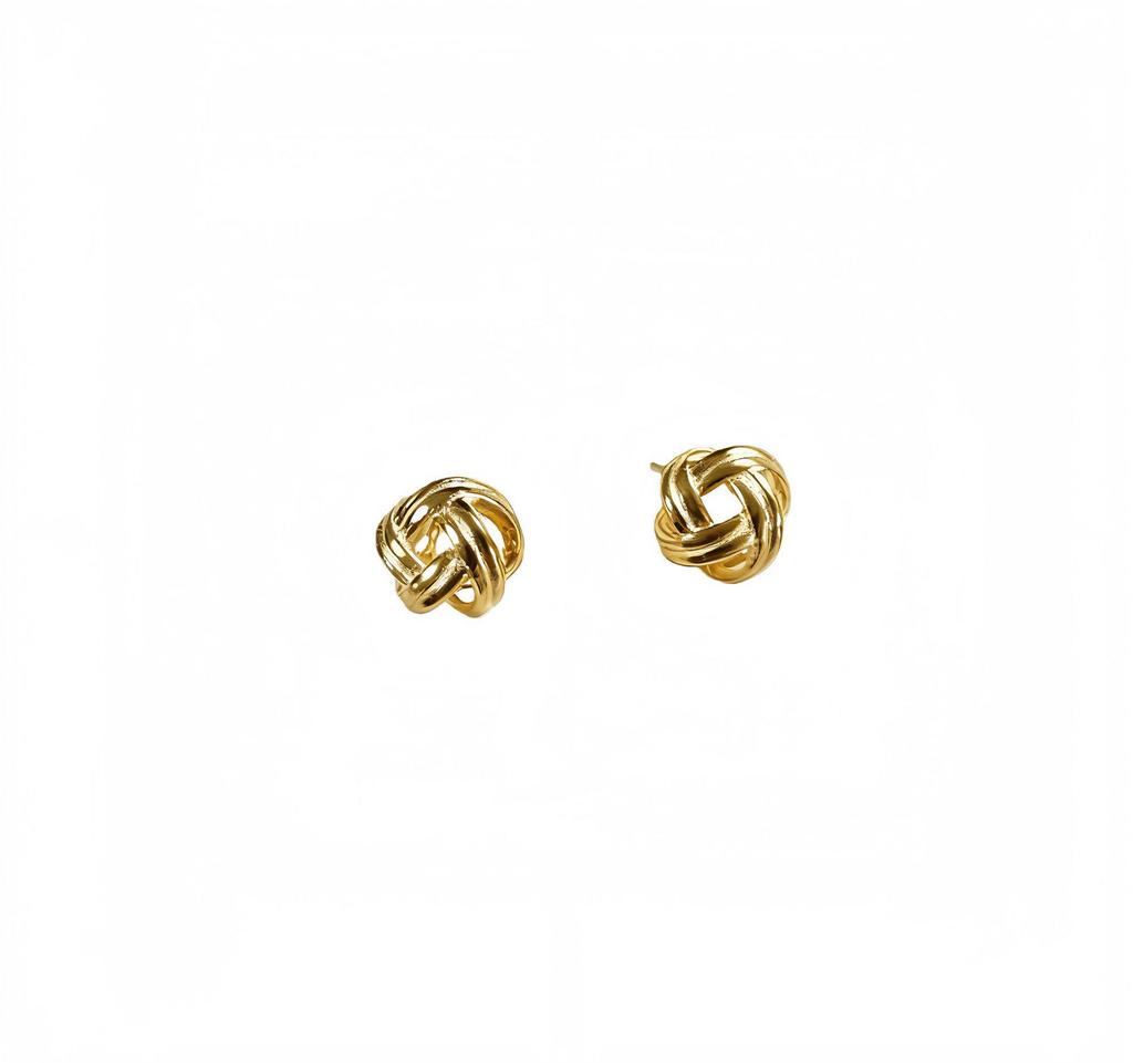 Boucles d'oreilles puces torsadées plaquées or 18 carats en Argent Sterling S925 – Design Unique, Polyvalent et Élégant