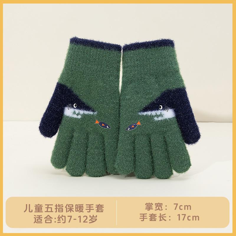 

Теплые перчатки Новые зимние плюшевые утолщенные теплые вязаные перчатки с пальцами для велоспорта для детей старшего возраста детские- Mark the age according to the options and select