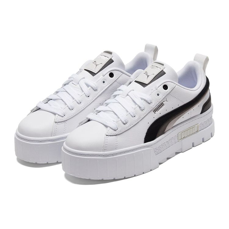 Puma Women's Mayze Platform Sneakers White Black 384871-02