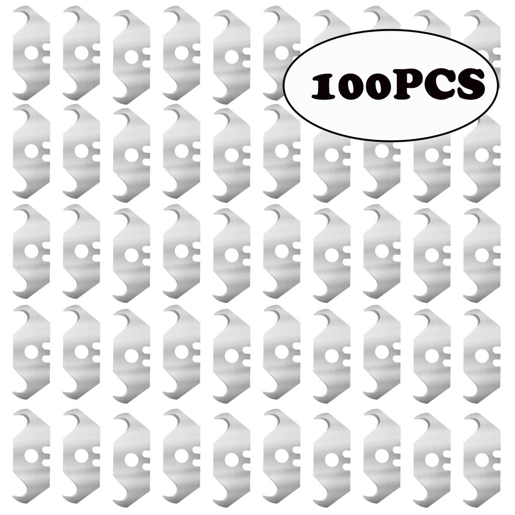 100Pcs SK5 Hooked Trimming Knife Blade Heavy Duty Utility Hook Blade Hooked Razor Acssory for Cable and Wire Stripping PVC