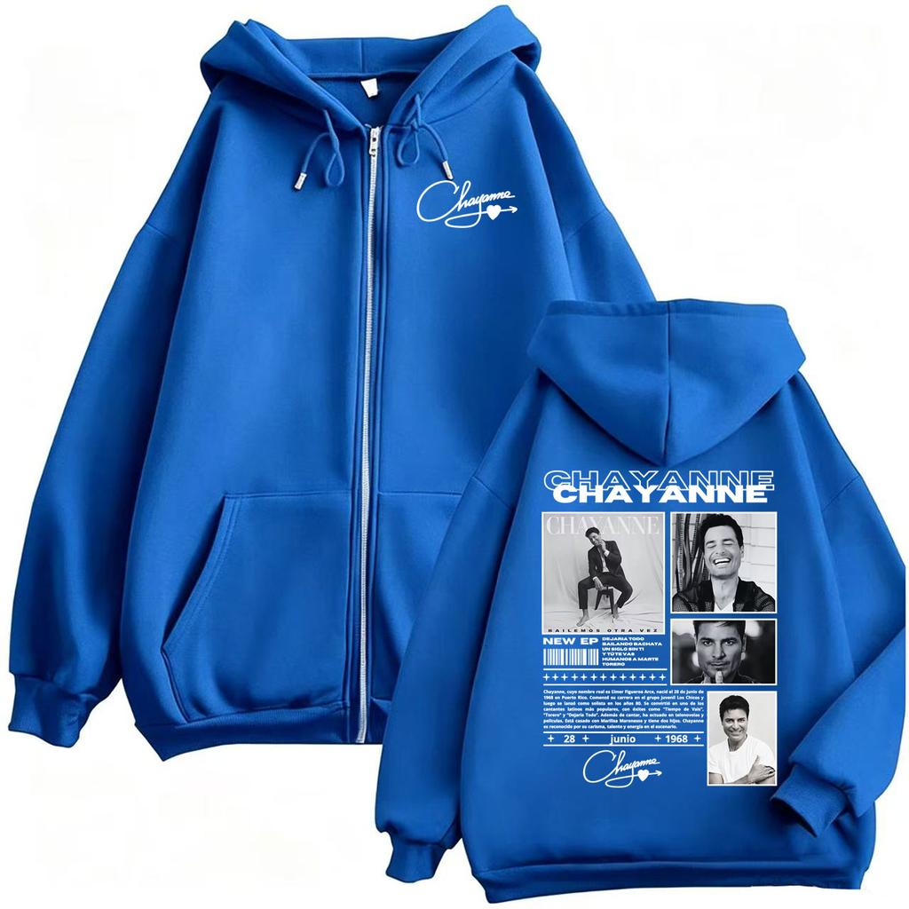 Chayanne Bailemos Otra Vez Tour Zipper Hoodie Men Women Fashion Hip Hop Sweatshirt Jacket Coats Zip Up Hooded