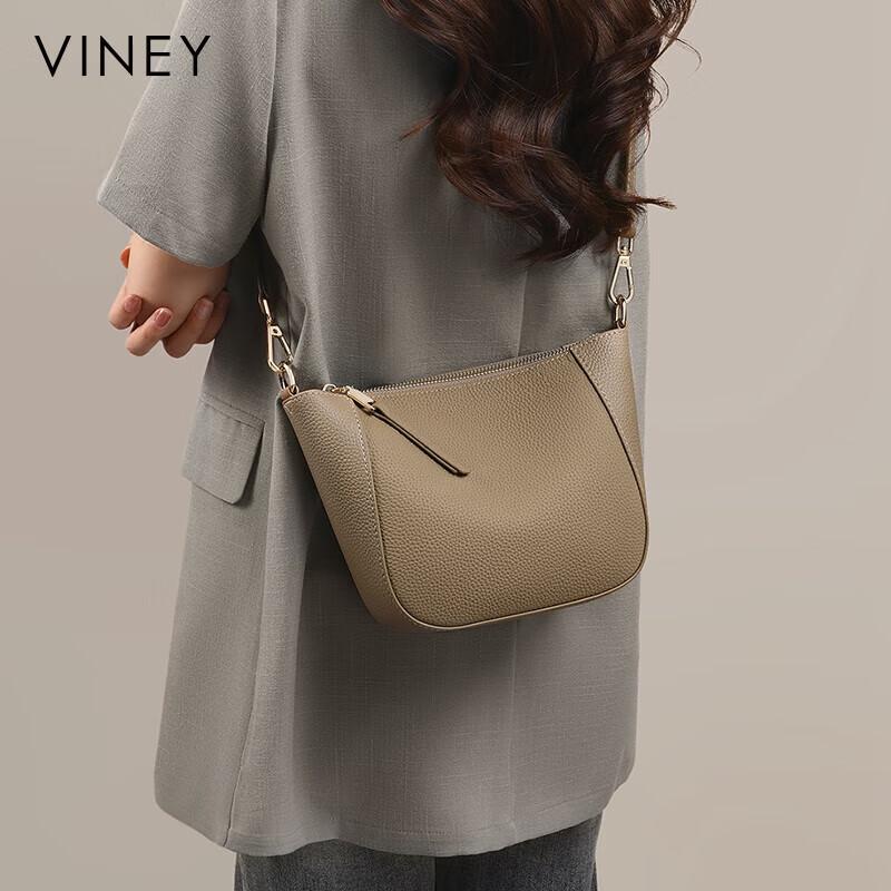 Viney Women's Handbag, Cowhide Crossbody Dumpling Bag, Commuter Shoulder Bag, Casual Bag