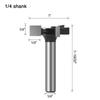 1/4 Inch Shank Spoilboard Surfacing Router Bit Tipped Tool
