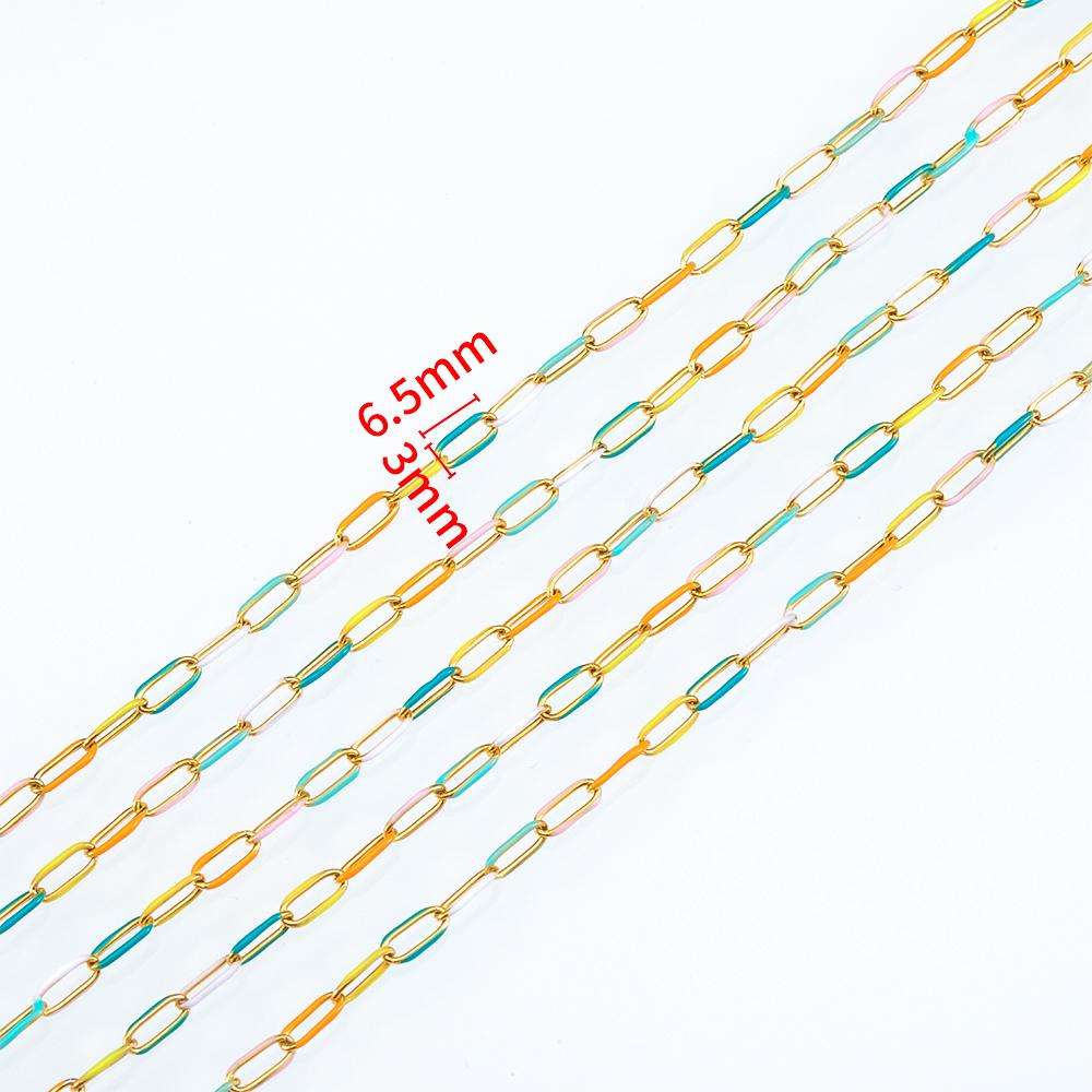 1meter Gold Plated Stainless Steel Enamel Chains For Jewelry Makings DIY Cable Chains For Jewelry Necklace Bracelets Accessories