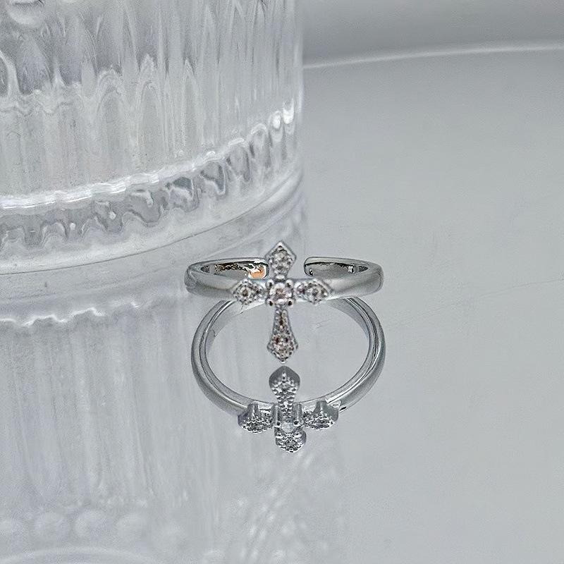 

Повний Діамантів, Цирконів, Маленьке та Вишукане Відкрите Кільце, Нішевий Дизайн, Кільце на Вказівний Палець, Проста Легка Розкіш, Високоякісні Прості Аксесуари Adjustable opening