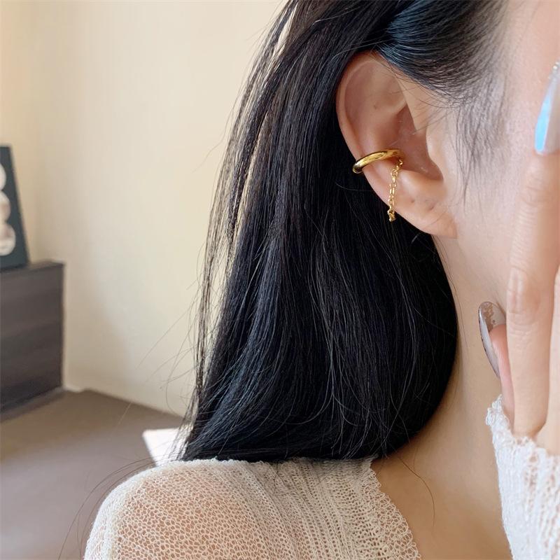 Edelstahl Punk Ohrklemme Lange Quastenkettenohrringe für Damen Ohr Manschette Ohne Piercing Ohrring Ohrlinie Mode Geschenk