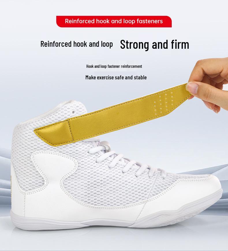 Sanda High Top Boxing & Wrestling Shoes - Unisex Shock Absorption for Training & Fitness