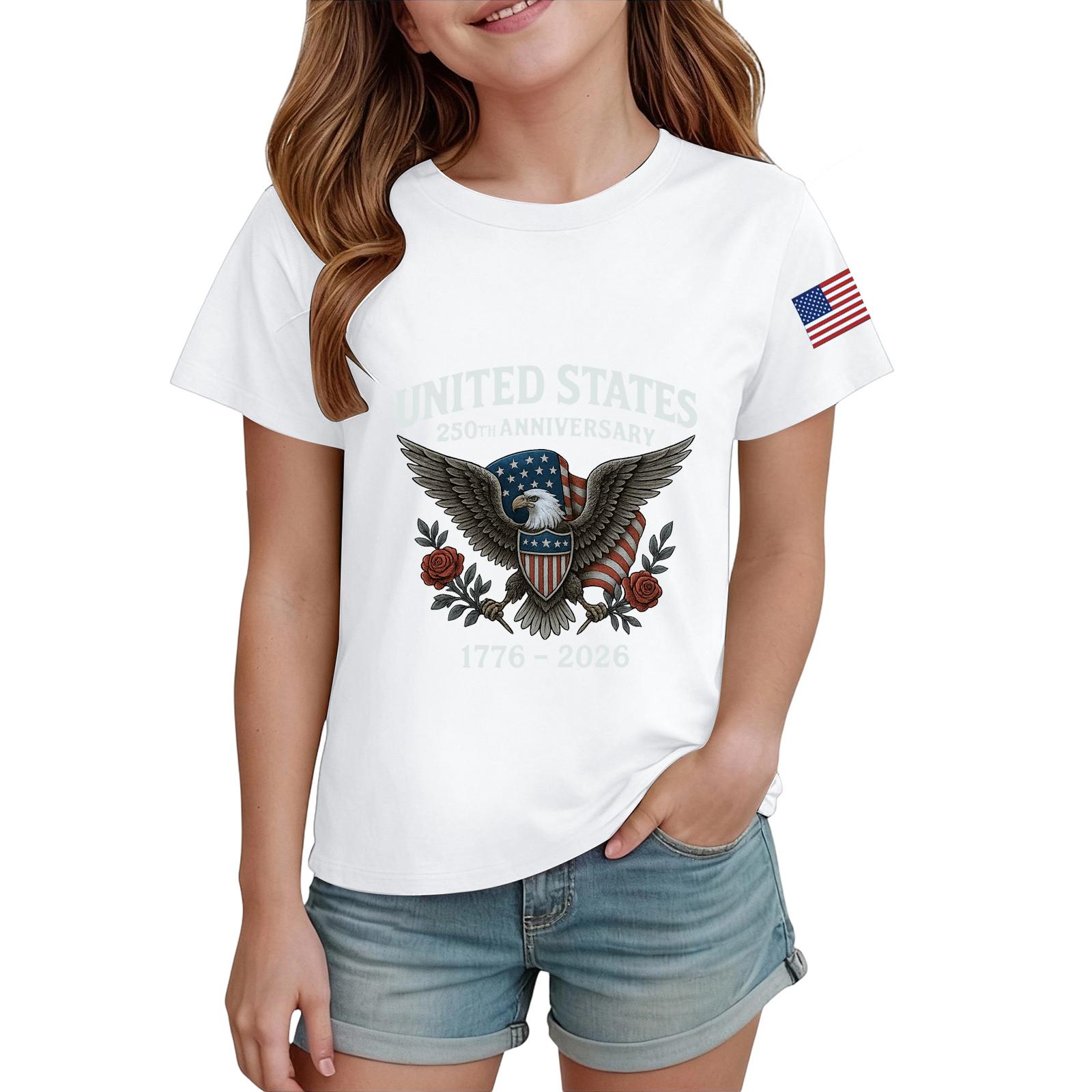 

Children s Printed Round Neck Short Sleeved Casual T-shirt 130 белый