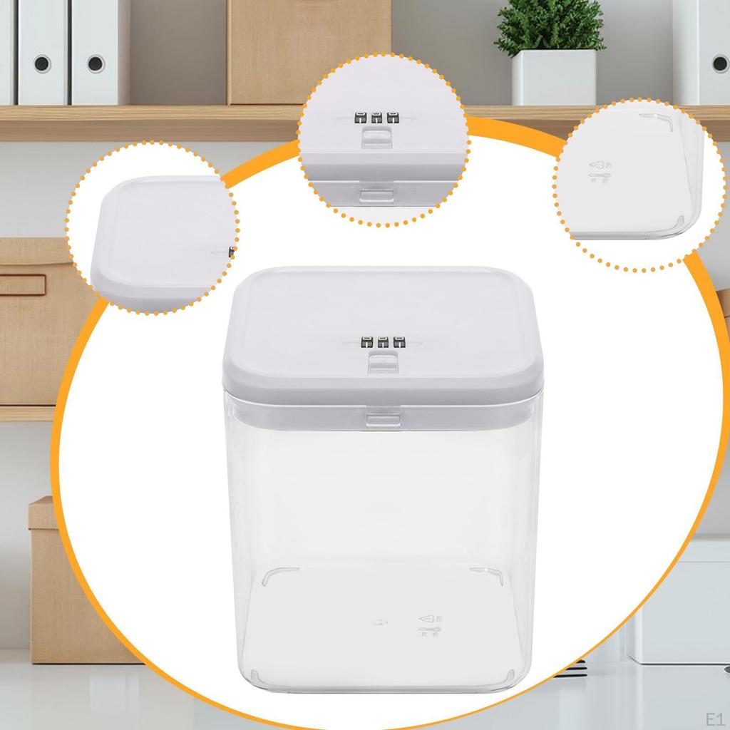 Box, Lockable Storage Phone Locker Organizer, Tabletop Password Lock,