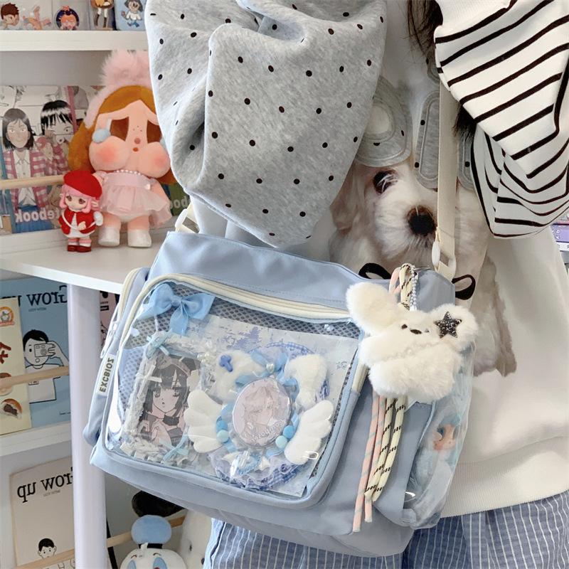 Trendy Transparent Crossbody Bag Large Capacity Simple Shoulder Bag Comfortable Versatile Ita Bag For Girls School