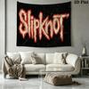 Slipknot Red Nonagram Logo Tapestry, Black Background Heavy Metal Band Wall Hanging for Rock Fan Decor