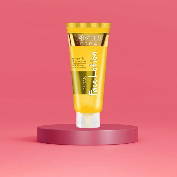 Jovees Herbal De-Tan Lotion SPF 40 PA++ For Hydrated Glowing Skin Prevents Tanning Pigmentation 60ml