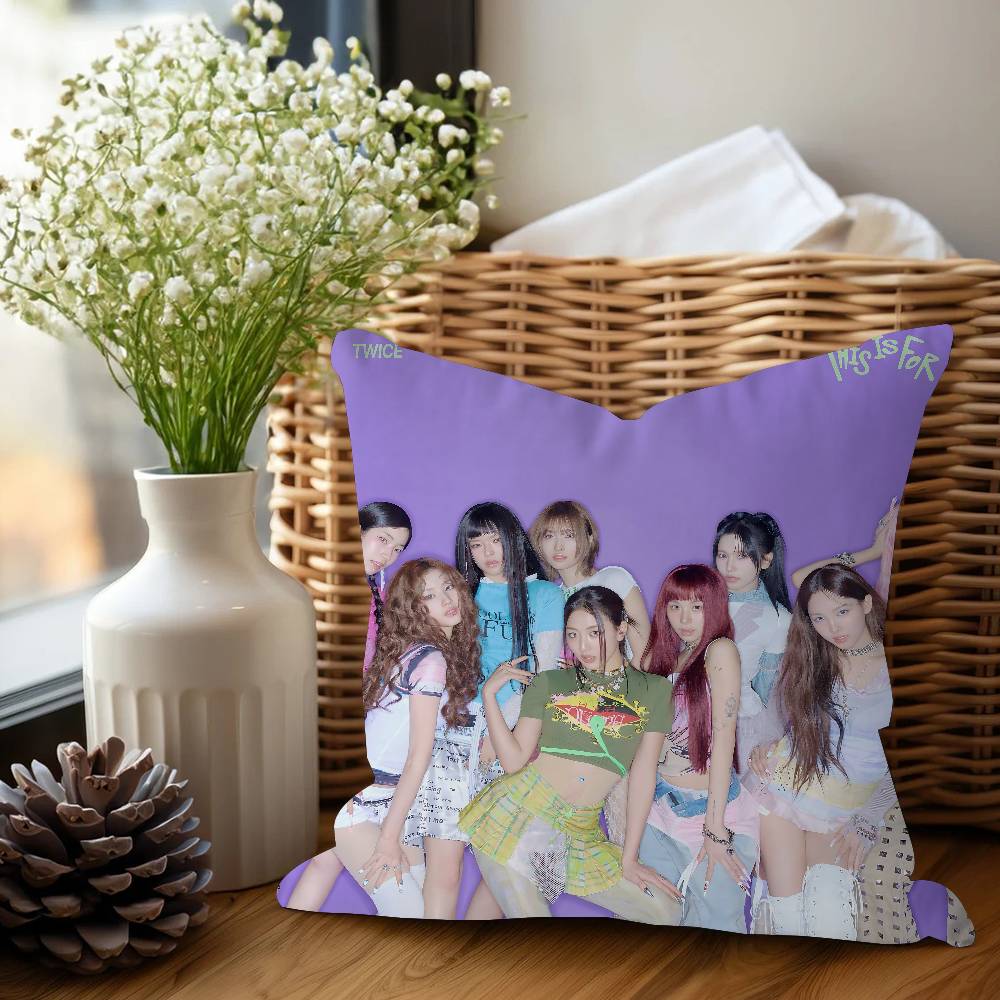 

Kpop T-Twice Cushion Cover Decorative Pillow Sofa Home Decor Case Pillow Cases 16x16Inch
