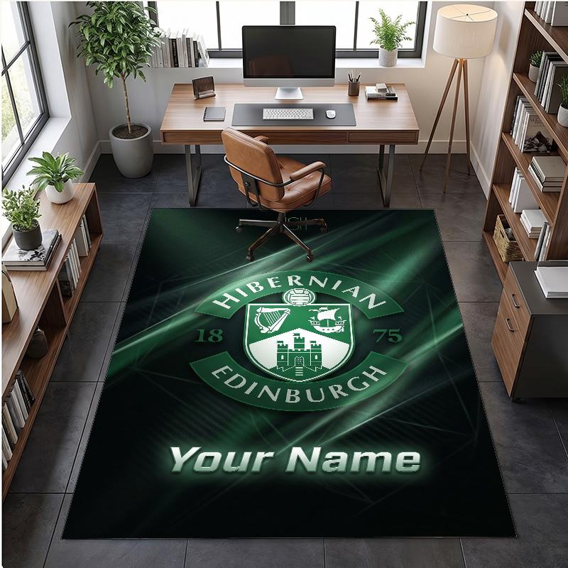 Crystal Velvet Rug Hibernian FC Print Custom Name Text Floor Mat Home Decor