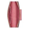 COACH POPPY 21 color block plaid chain coated canvas and leather crossbody bag small size women's toffee pink with gold zipper