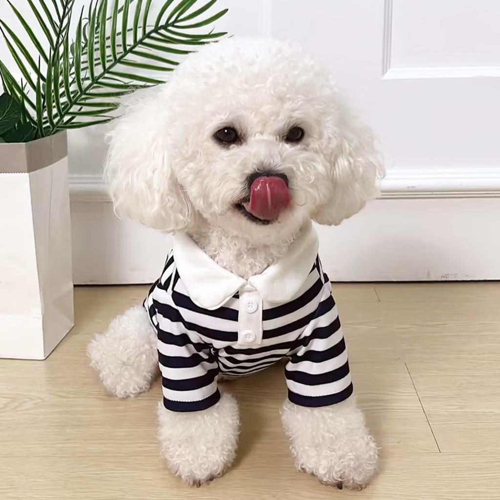 Hot Sale Three-Color Striped Dog Pet T-shirt for Spring Summer Leisure Premium Pet Clothes