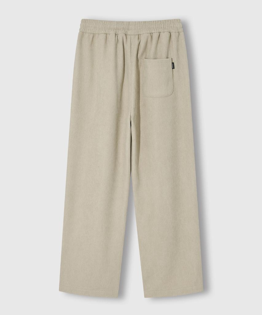 LEMAIN SECOND Single-Pleat Wide Corduroy Elastic Pants [Beige]