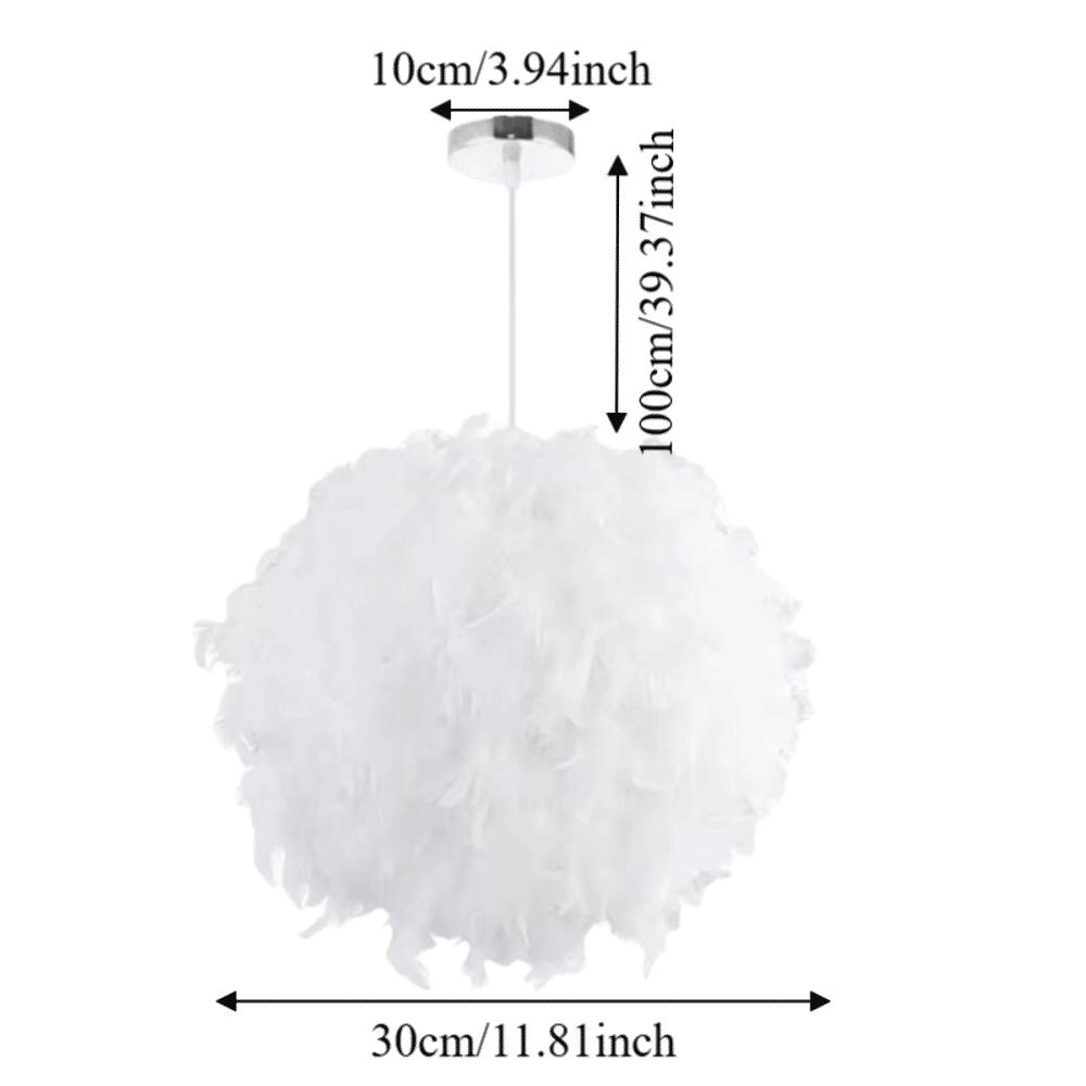 White Feather Shade Feather Pendant Light Fluffy Feather Design E27 Holder Feather Chandelier Nordic Style Soft