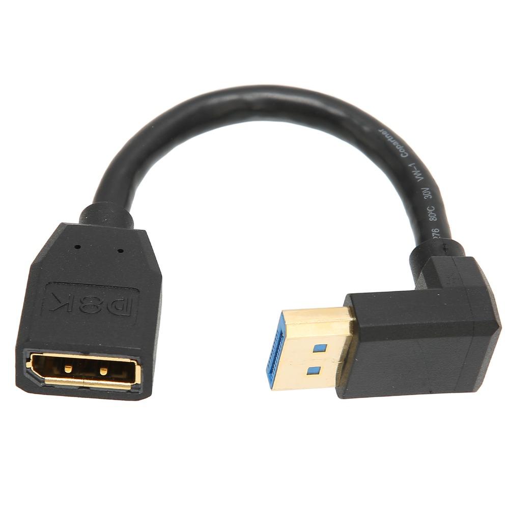 90 Degree Angle Displayport Extension Cable 0.15meters Right Angle Displayport  Monitor Extension