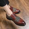 British Style Fashion Mix Color Men Brogue Shoes Casual Pointed Leather Shoes Men Low-Heel Formal Shoes Men Zapatos Cuero Hombre