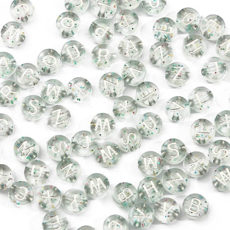 Home Party Supplies DIY Letter Flat Beads Acrylic Scallion Powder Jewelry Accessories Handmade 100pcs 4x7mm Necklace Bracelet Charms