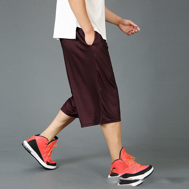 Pantalones Cortos de Hombre Secado Rápido Gráfico Shorts de Hombre Largos Oversize Entrenamiento Baloncesto Bermuda Tres Cuartos Elástico