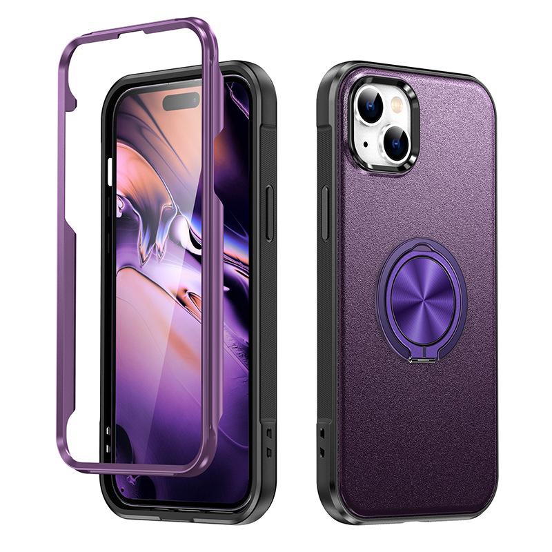 For IPhone15 Mobile Phone Case with Stand Ring for Apple 15 Stand Magnetic Mobile Phone Protective Cover