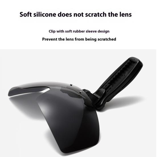Polarisierte Clip-Sonnenbrille für Männer und Frauen, rahmenlos, hochklappbar, einteilige Schutzlinse, UV-Schutzbrille zum Angeln, Radfahren, Autofahren, Laufen, Klettern