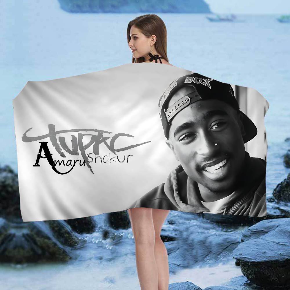 Rapper 2Pac Singer T-Tupacs Microfiber Blanket Quick Drying Beach Towels Oversized Printing Super Absorbent Pool Towel Blanket