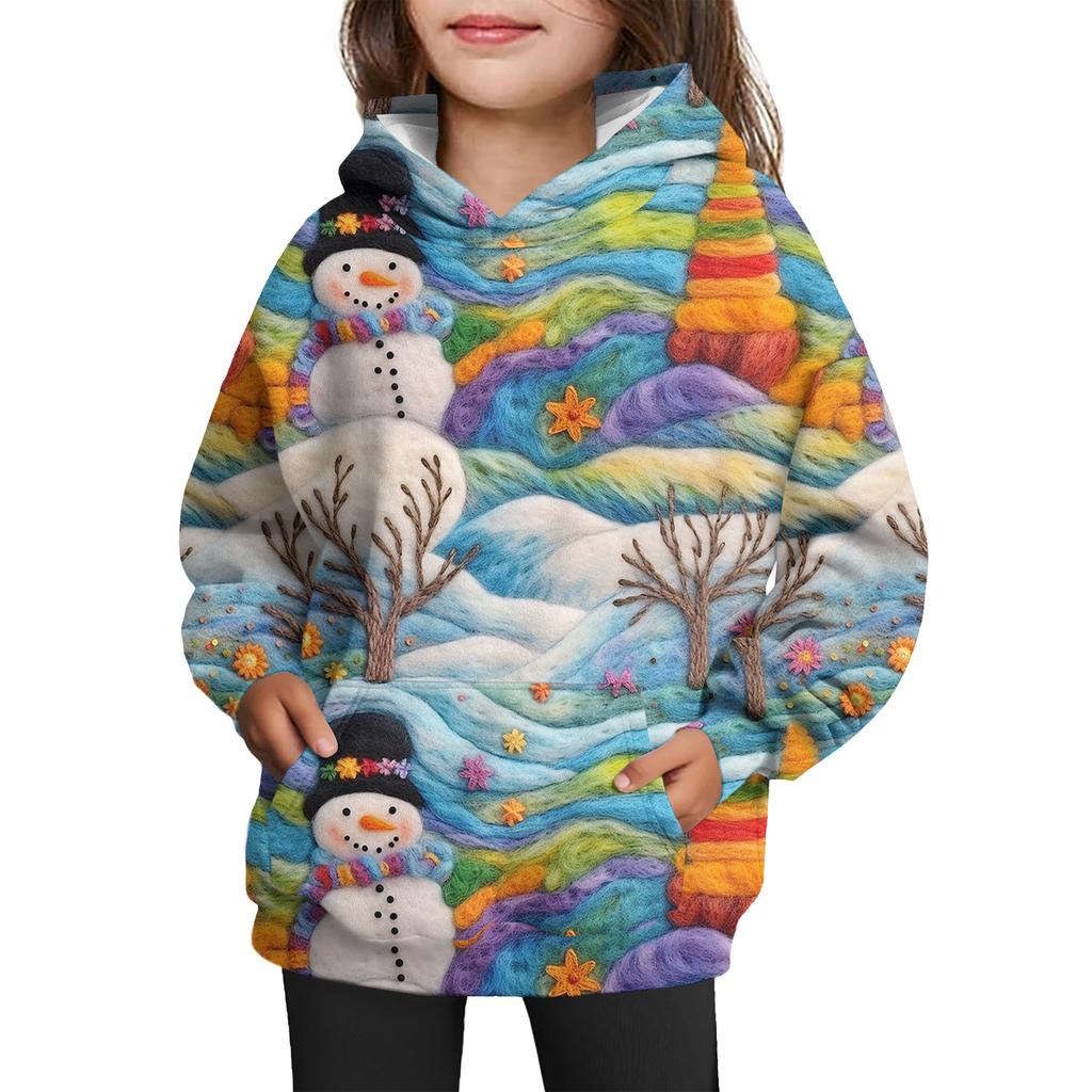 Girls' Hooded Tie-Dye Sweatshirt - Pullover Print Top