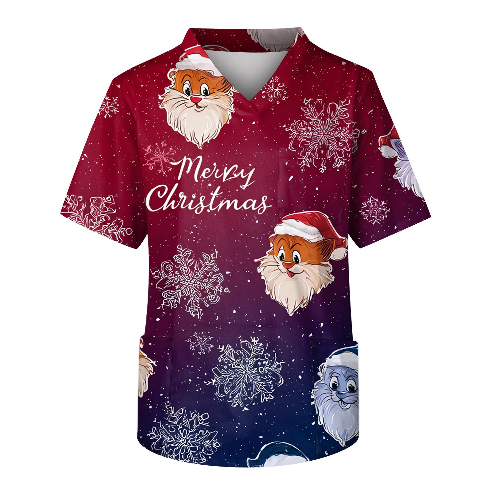 

Мужская рабочая блузка с короткими рукавами и v-образным вырезом с принтом, топ с нагрудным карманом XXXXXL винный