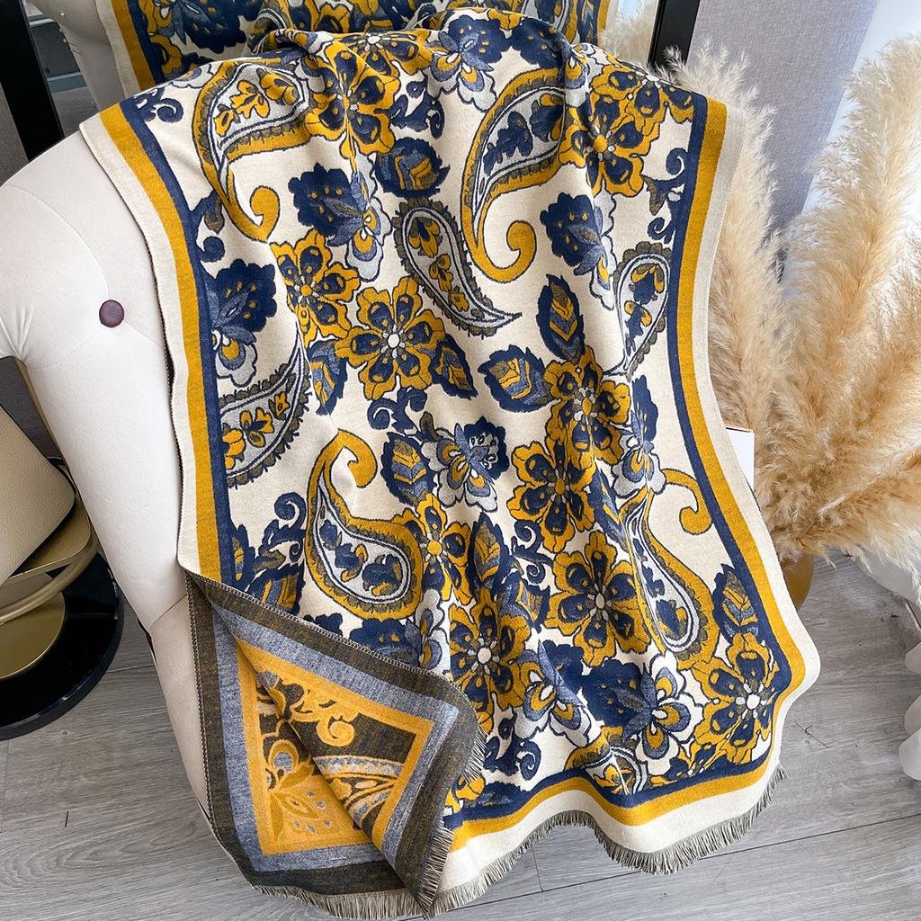 Design Luxury Winter Cashmere Scarf Women Warm Pashmina Blanket Paisley Scarves Female Shawl Wraps Thick Foulard Bufanda