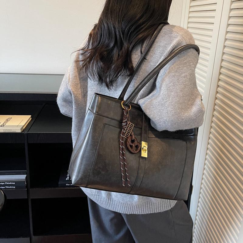 Yogodlns Geantă de mână nouă Geantă de damă Navetă Muncă Capacitate mare Geantă tote de umăr la modă Retro