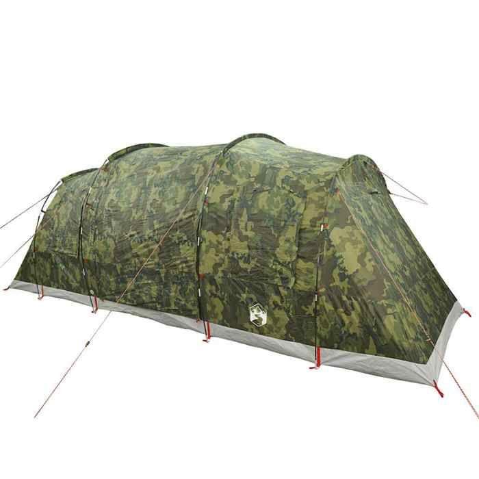 VidaXL Tente familiale tunnel 6 personnes camouflage imperméable, tente, abri de camping, abri de jardin, tente de camping, 4009421