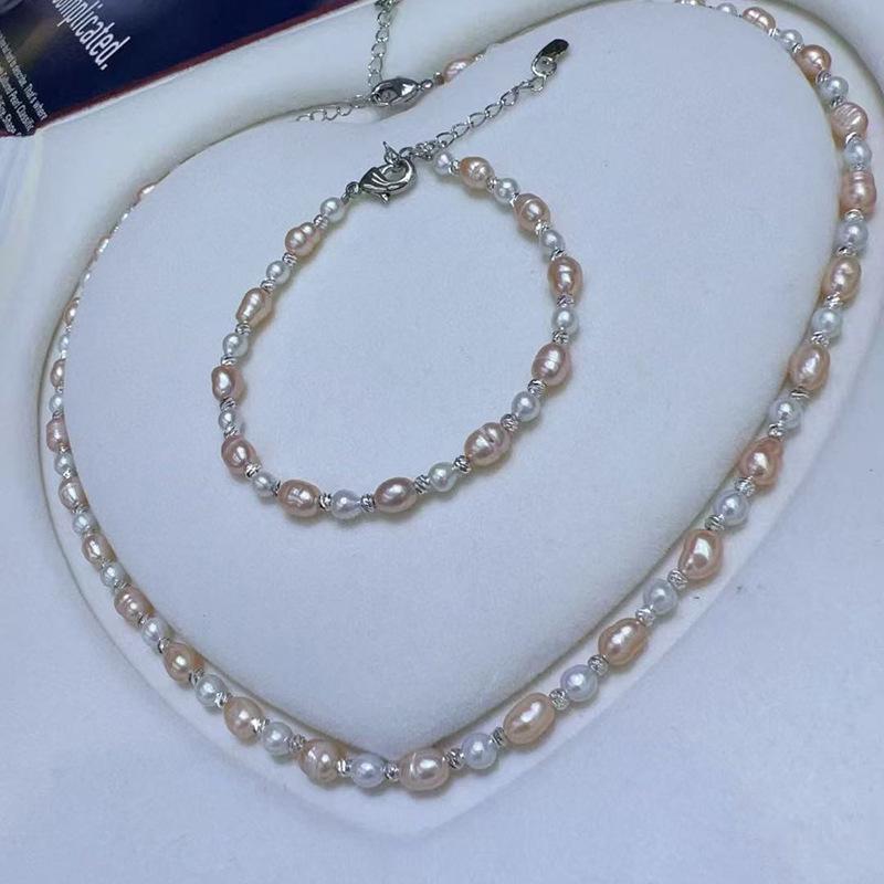 Shi Family Mixed Color Pearl Choker - Elegant Yuanbao Buckle Collarbone Chain, High-End Versatile Niche Design. белый