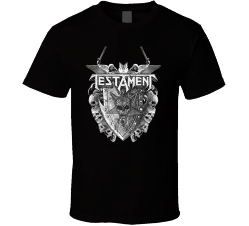 testament band music shield album logo tee shirt2 L