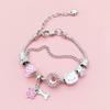 Braccialetto con Perline a Forma di Cuore Hello Kitty con Cristalli Scintillanti per Donne e Ragazze