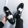 Fashion Men Fashion Wedding Party Shoes Flats Men's Business Shoes Brogue Color Matching Walking Footwear Oxford Dress Leather Shoes
