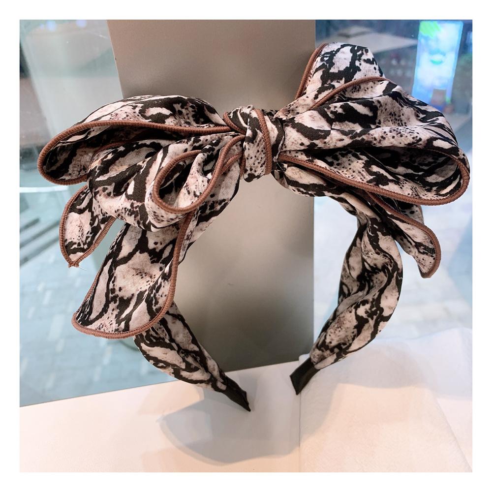 Vintage Leopard Print Headband With Big Bowknot Center for Women's Party Hair Accessory Fashionable Present Headwear