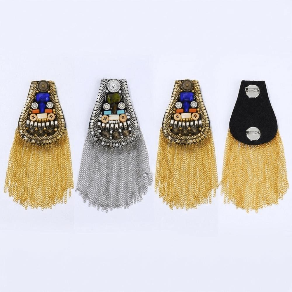 Shoulder Flash Tassel Chain Shoulder Board Epaulet Beads Epaulette Retro Fringe Shoulder Mark Girl